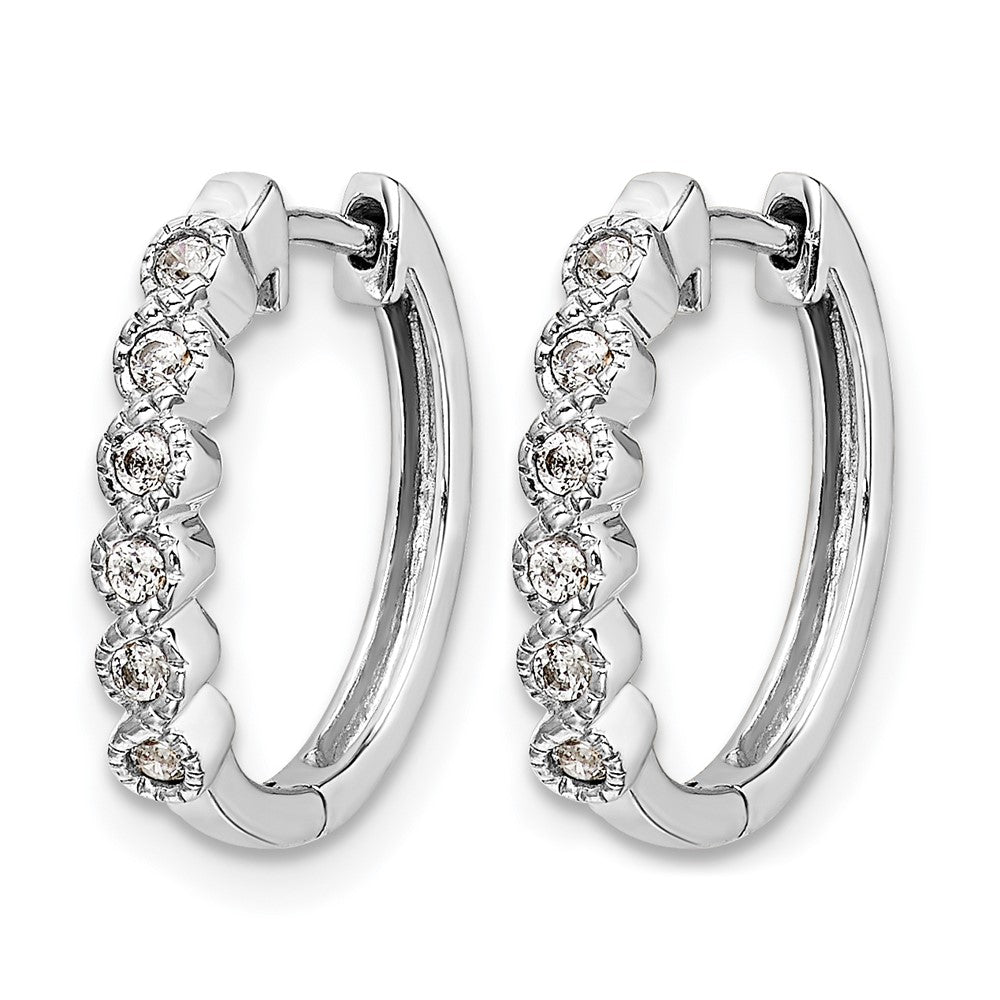 1/8 carat Diamond Hinged Hoop Earrings - WBC