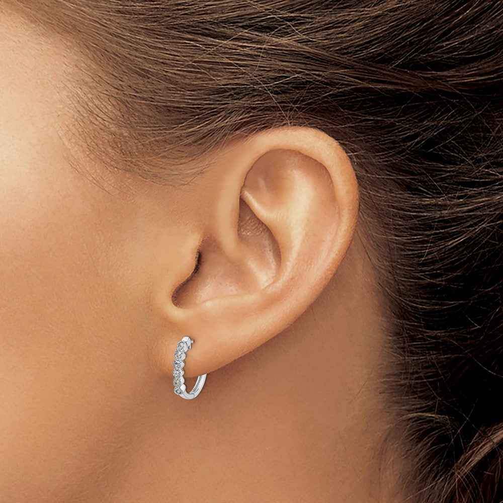 1/8 carat Diamond Hinged Hoop Earrings - WBC