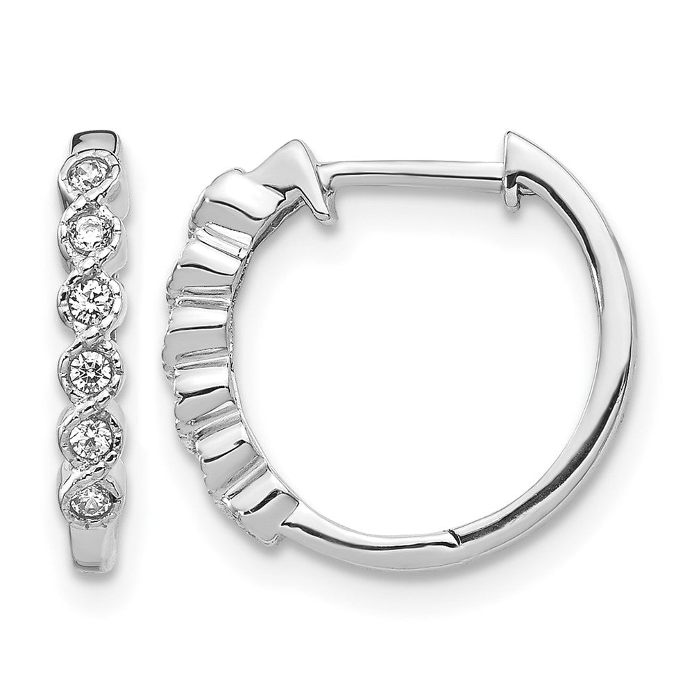 1/8 carat Diamond Hinged Hoop Earrings - WBC