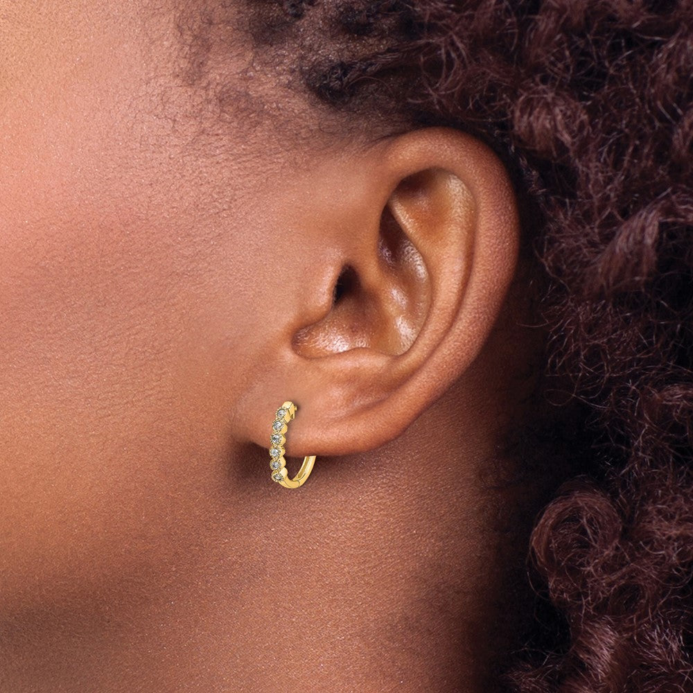 1/8 carat Diamond Hinged Hoop Earrings - WBC