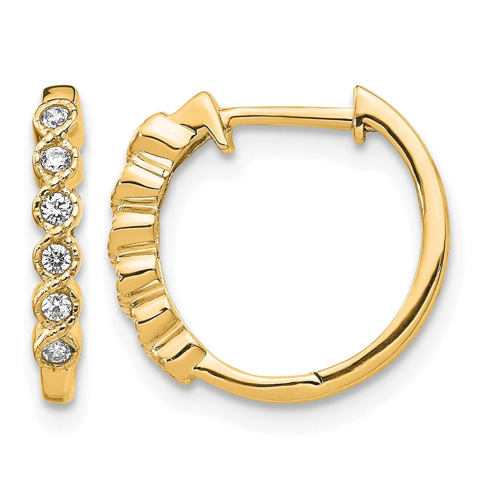 1/8 carat Diamond Hinged Hoop Earrings - WBC