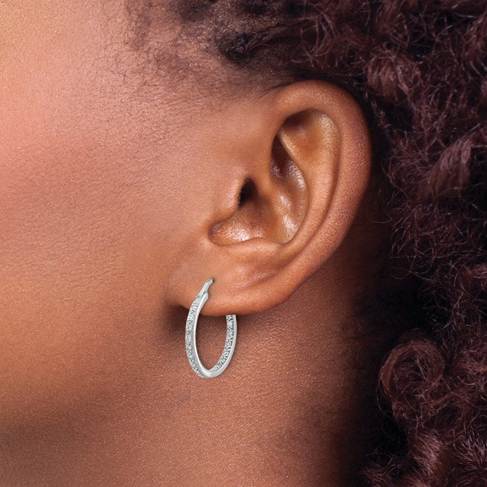1/3 carat Diamond In/Out Hoop Earrings - WBC