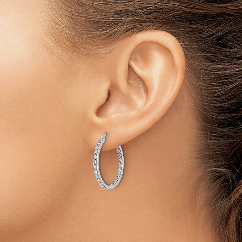 1/2 carat Diamond In/Out Hoop Earrings - WBC