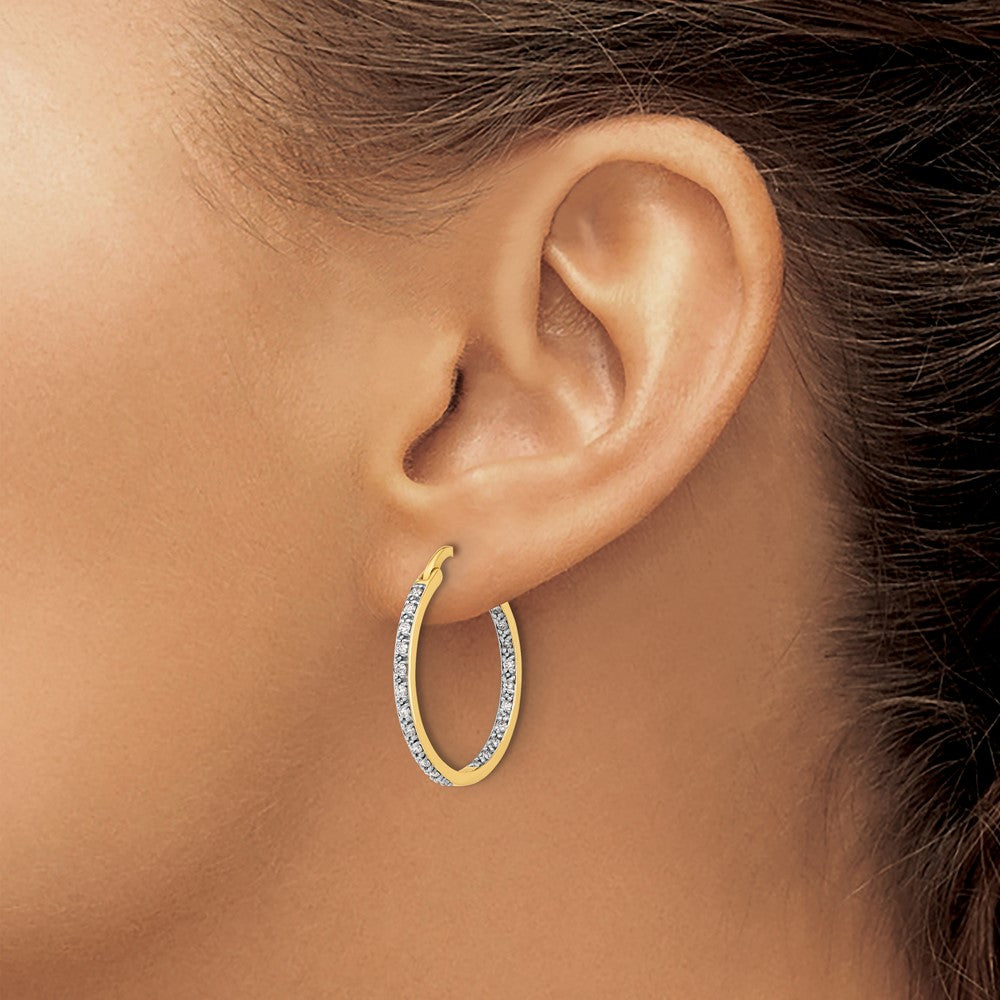 1/2 carat Diamond In/Out Hoop Earrings - WBC