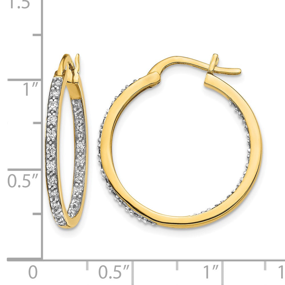 1/2 carat Diamond In/Out Hoop Earrings - WBC