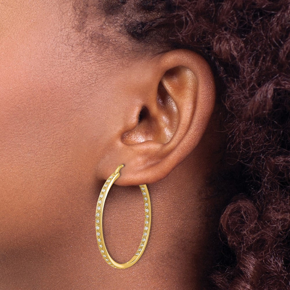 5/8 carat Diamond In/Out Hoop Earrings - WBC