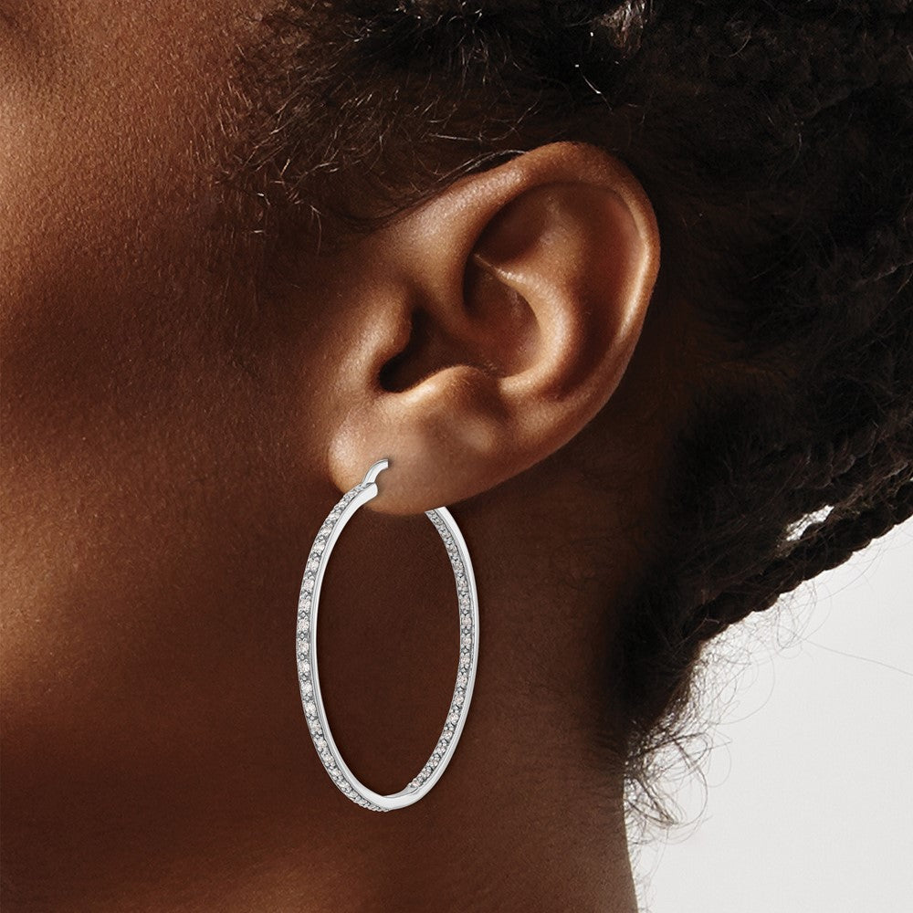 7/8 carat Diamond In/Out Hoop Earrings - WBC