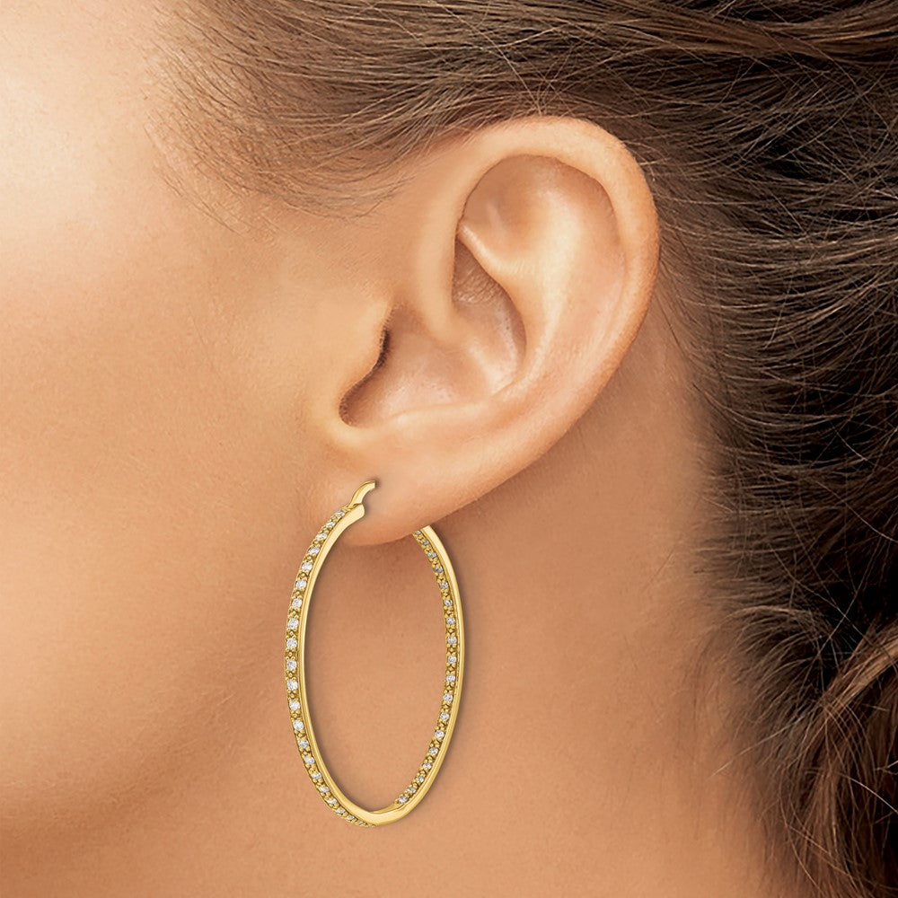 7/8 carat Diamond In/Out Hoop Earrings - WBC