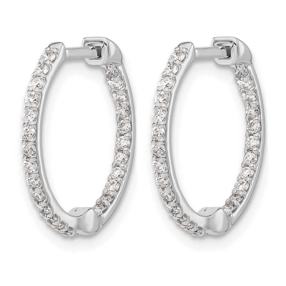 1/2 carat Diamond In/Out Hinged Hoop Earrings - WBC