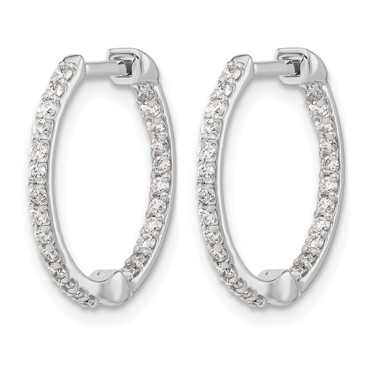 1/2 carat Diamond In/Out Hinged Hoop Earrings - WBC