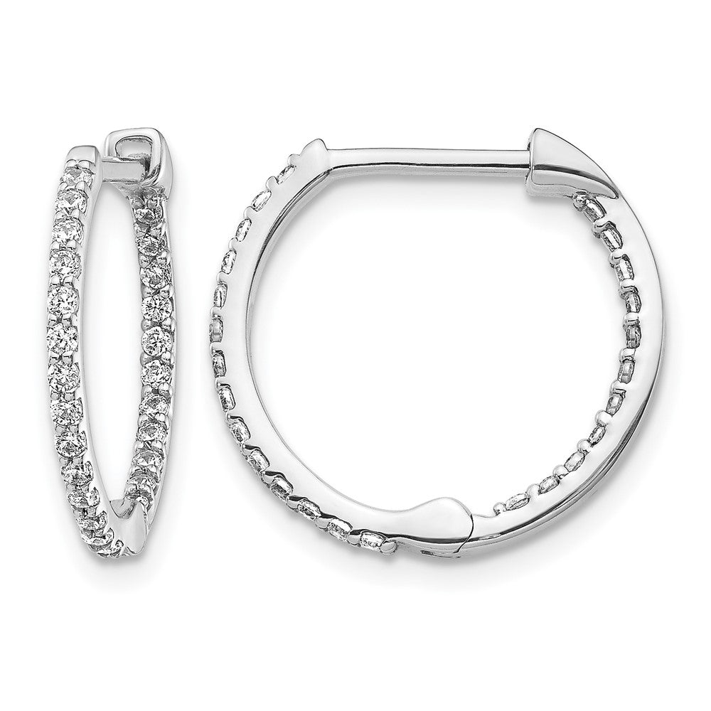 1/2 carat Diamond In/Out Hinged Hoop Earrings - WBC