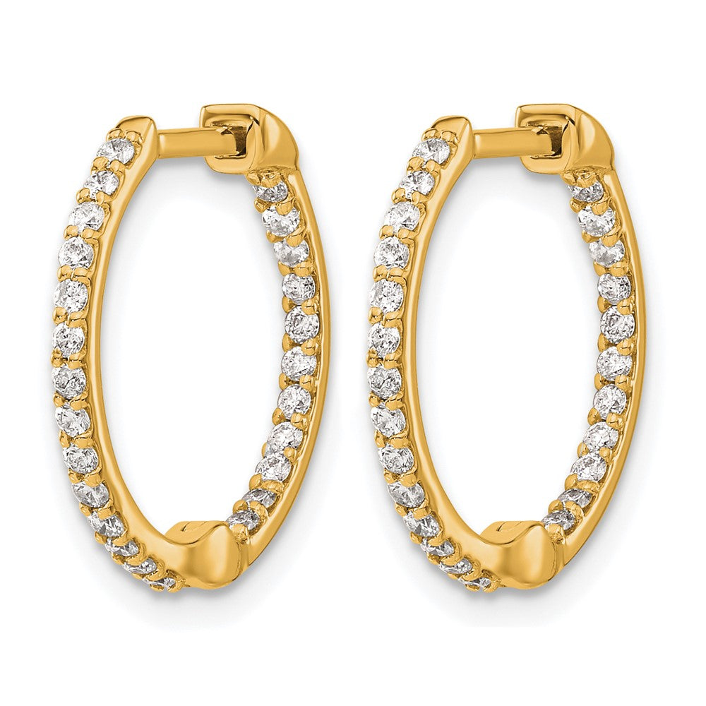 1/2 carat Diamond In/Out Hinged Hoop Earrings - WBC