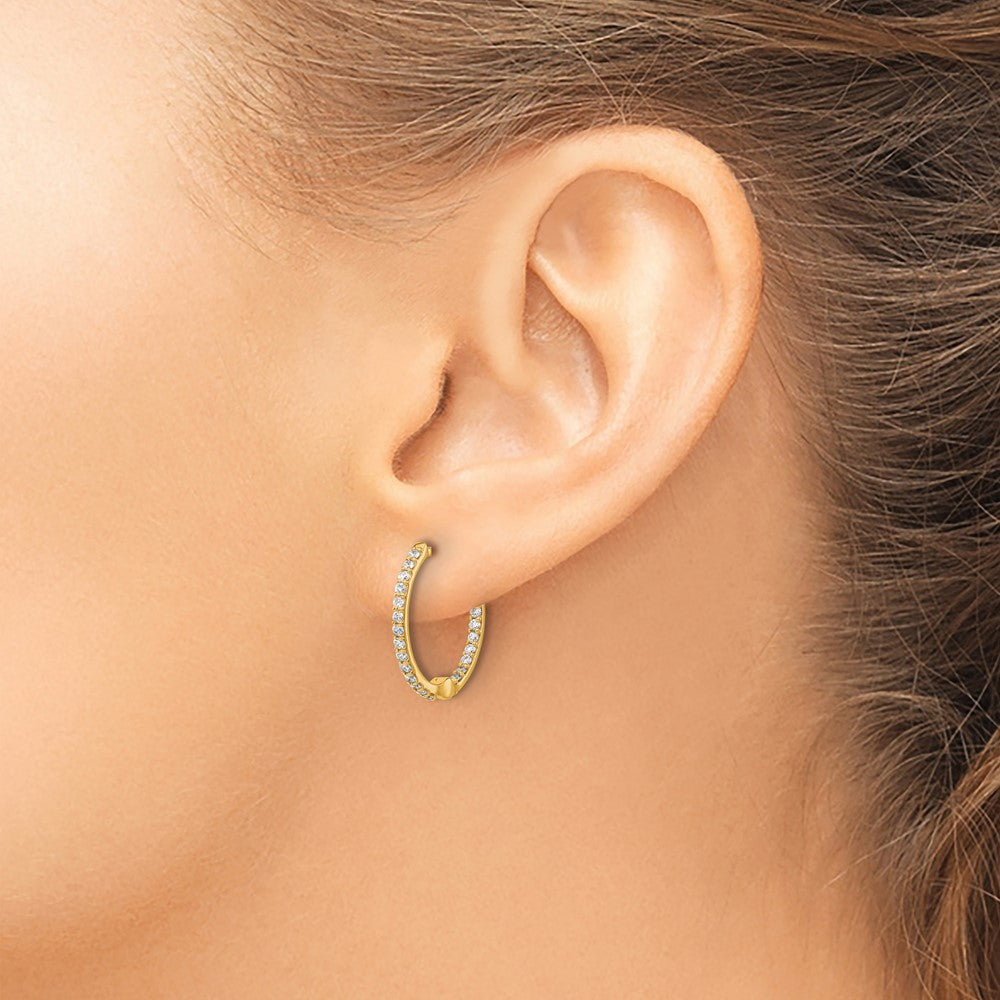 1/2 carat Diamond In/Out Hinged Hoop Earrings - WBC