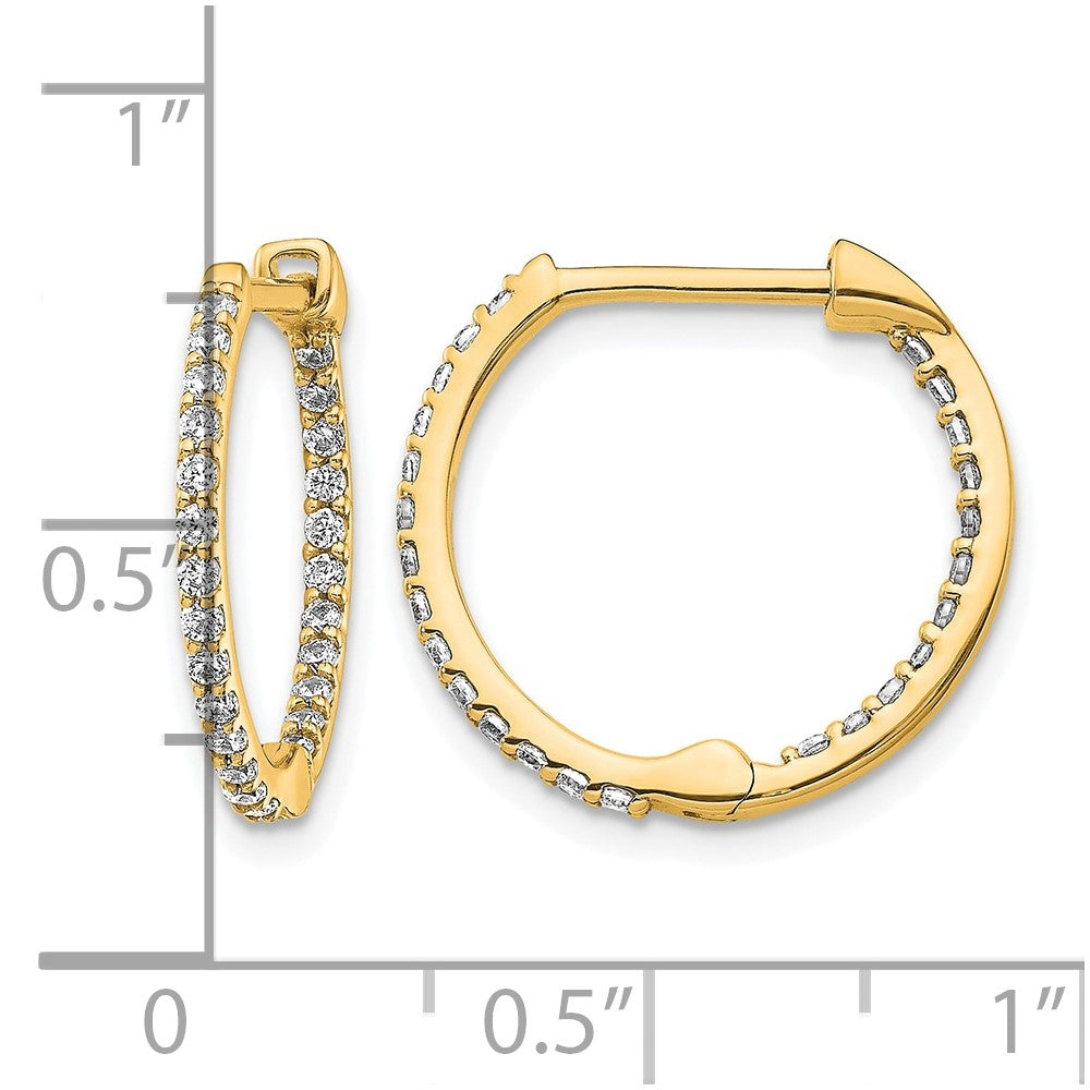 1/2 carat Diamond In/Out Hinged Hoop Earrings - WBC