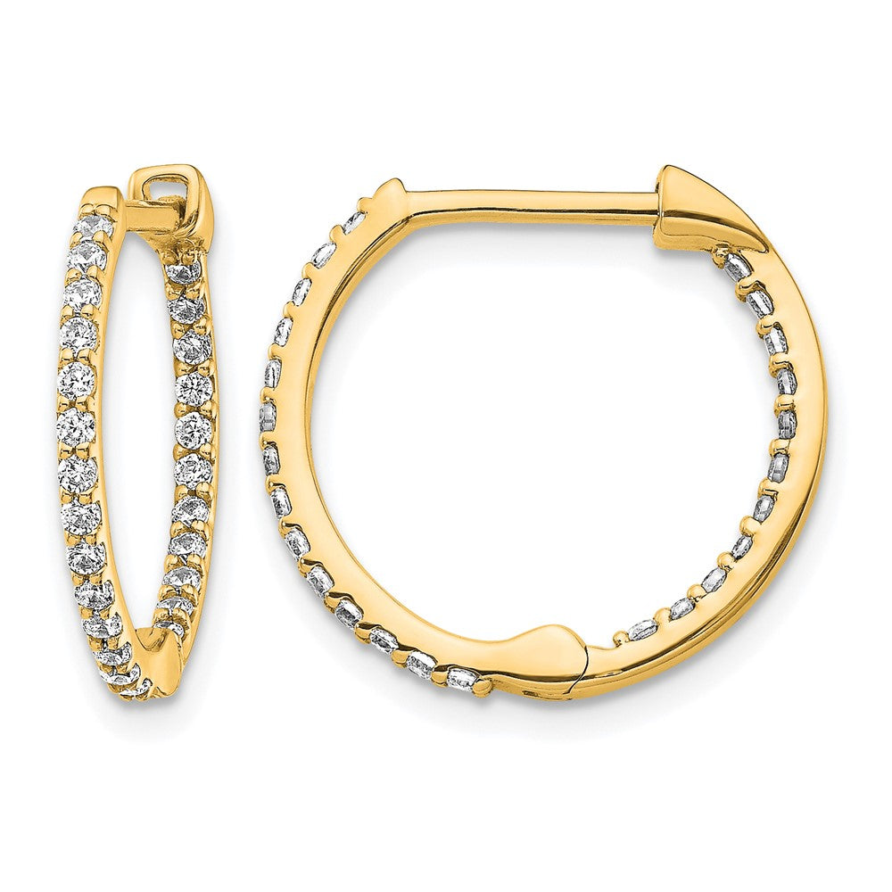1/2 carat Diamond In/Out Hinged Hoop Earrings - WBC