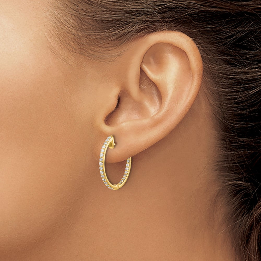 3/4 carat Diamond In/Out Hinged Hoop Earrings - WBC