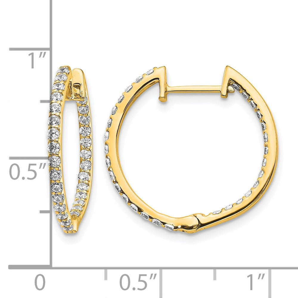 3/4 carat Diamond In/Out Hinged Hoop Earrings - WBC