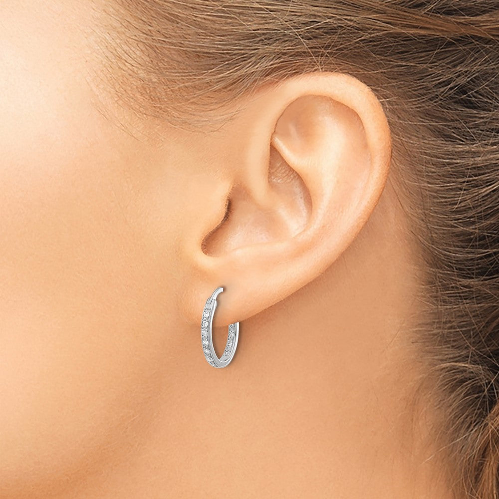 1/4 carat Diamond In/Out Hoop Earrings - WBC