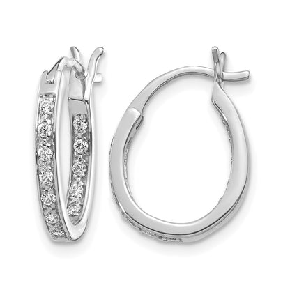 1/4 carat Diamond In/Out Hoop Earrings - WBC