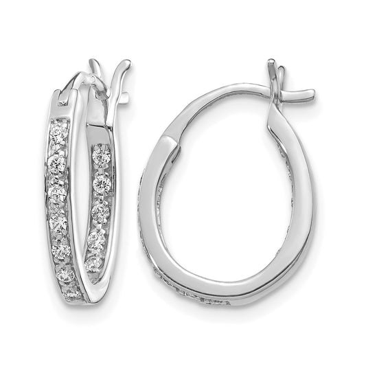 1/4 carat Diamond In/Out Hoop Earrings - WBC