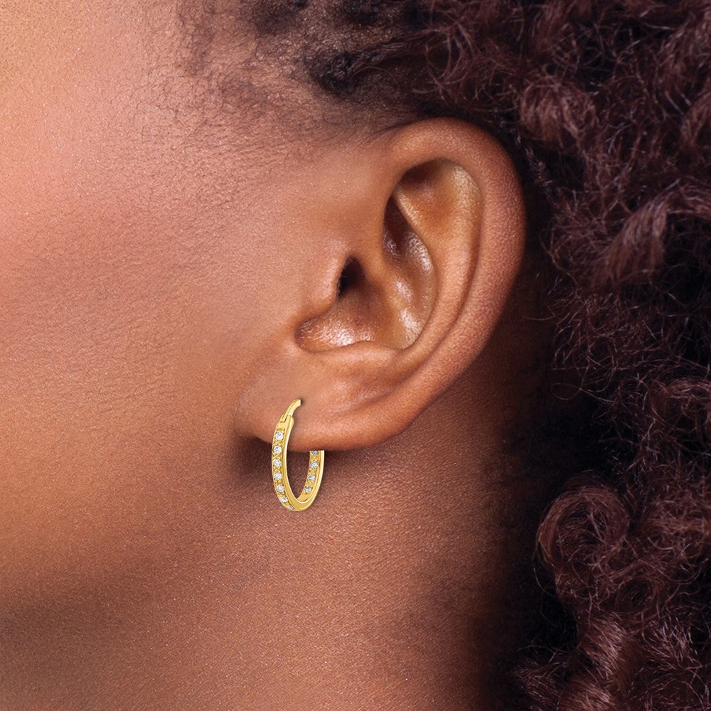 1/4 carat Diamond In/Out Hoop Earrings - WBC