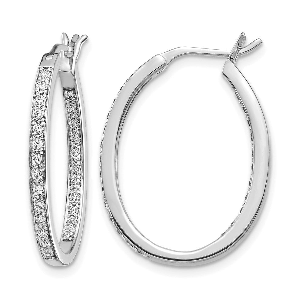 1/2 carat Diamond In/Out Hoop Earrings - WBC