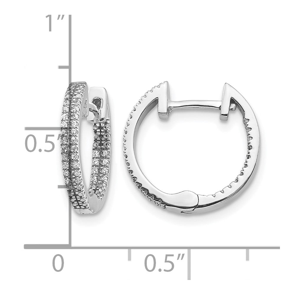 2-row 1/5 carat Diamond In/Out Hinged Hoop Earrings - WBC