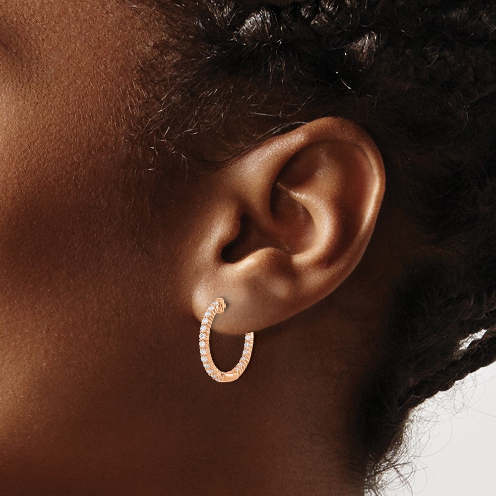1/2 carat Diamond In/Out Hinged Hoop Earrings - WBC