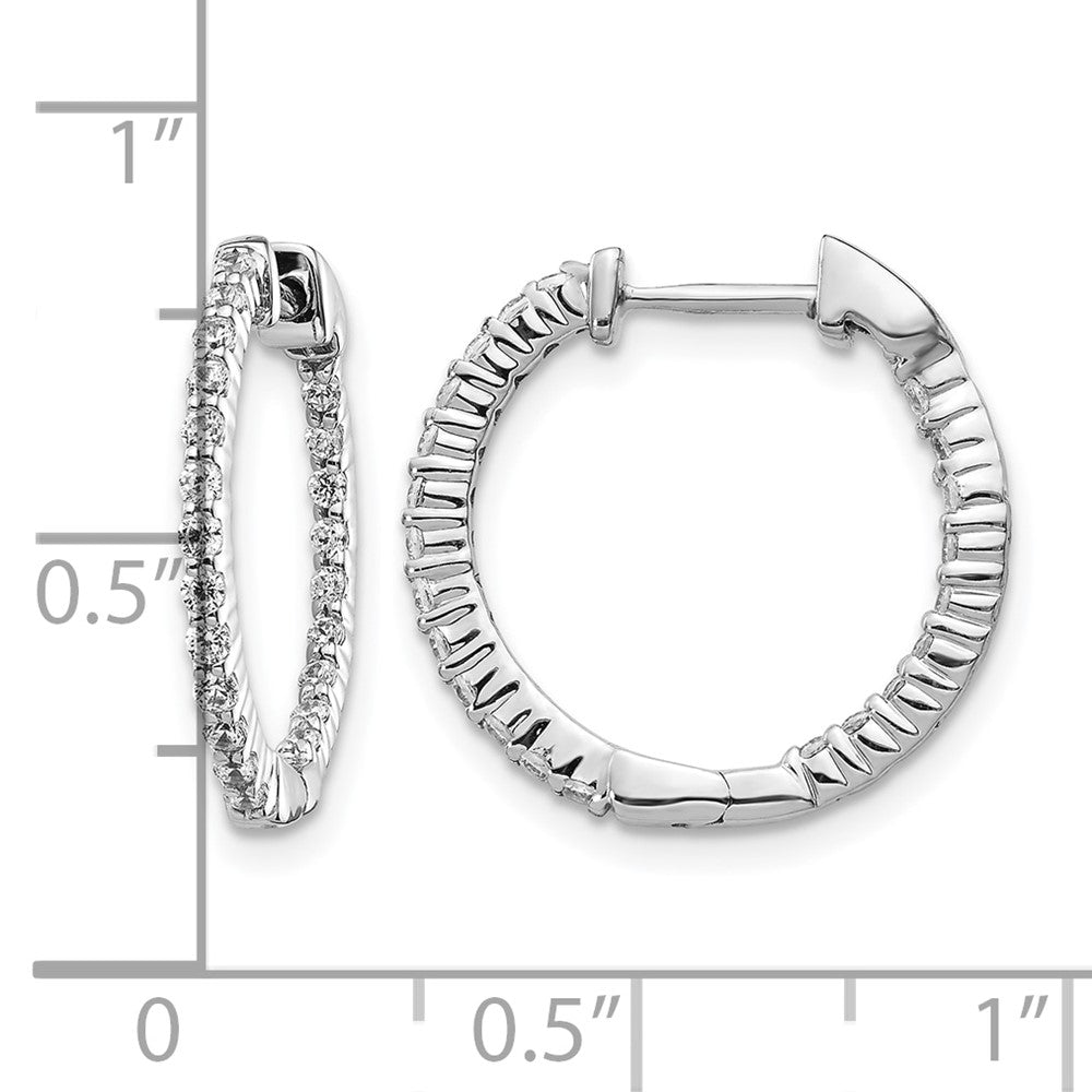 1/2 carat Diamond In/Out Hinged Hoop Earrings - WBC