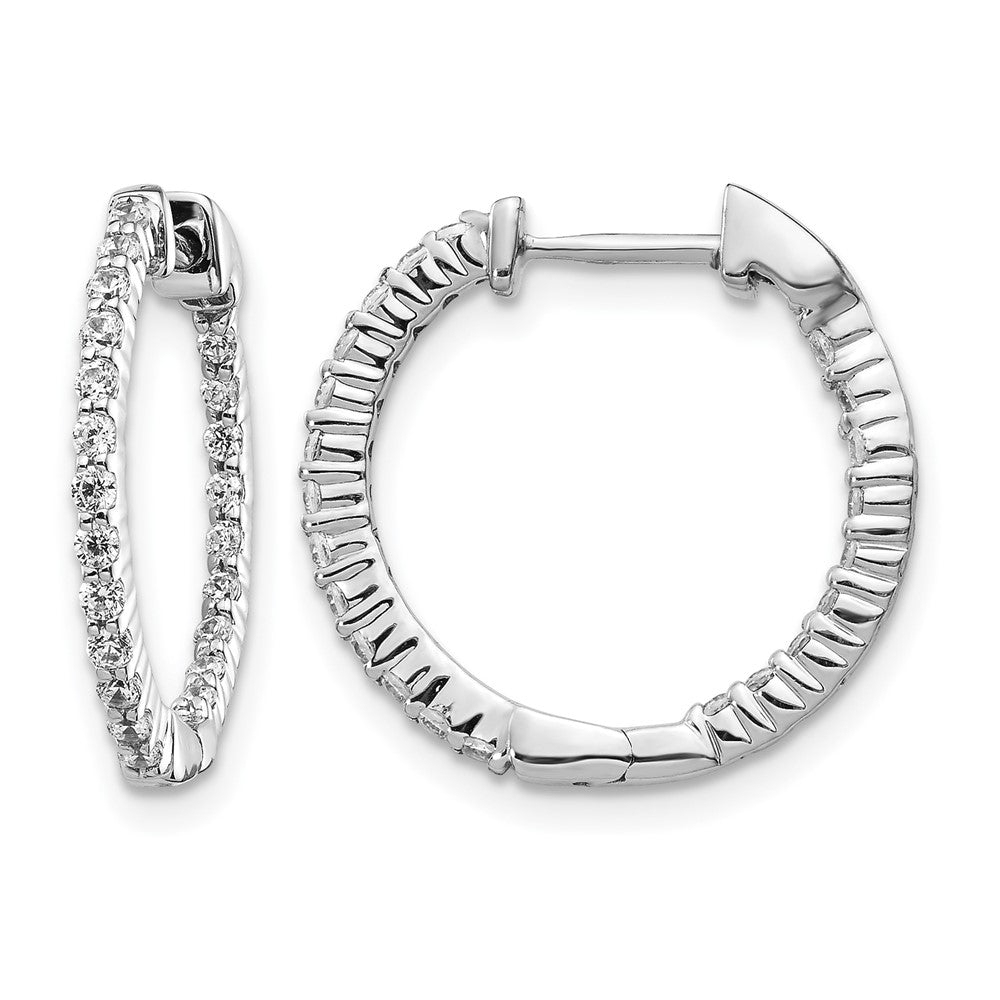 1/2 carat Diamond In/Out Hinged Hoop Earrings - WBC