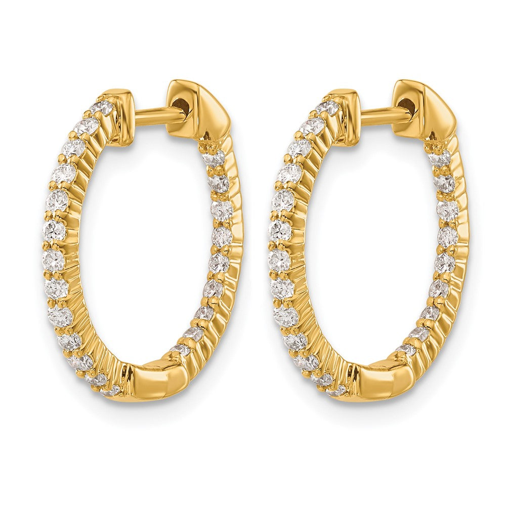 1/2 carat Diamond In/Out Hinged Hoop Earrings - WBC