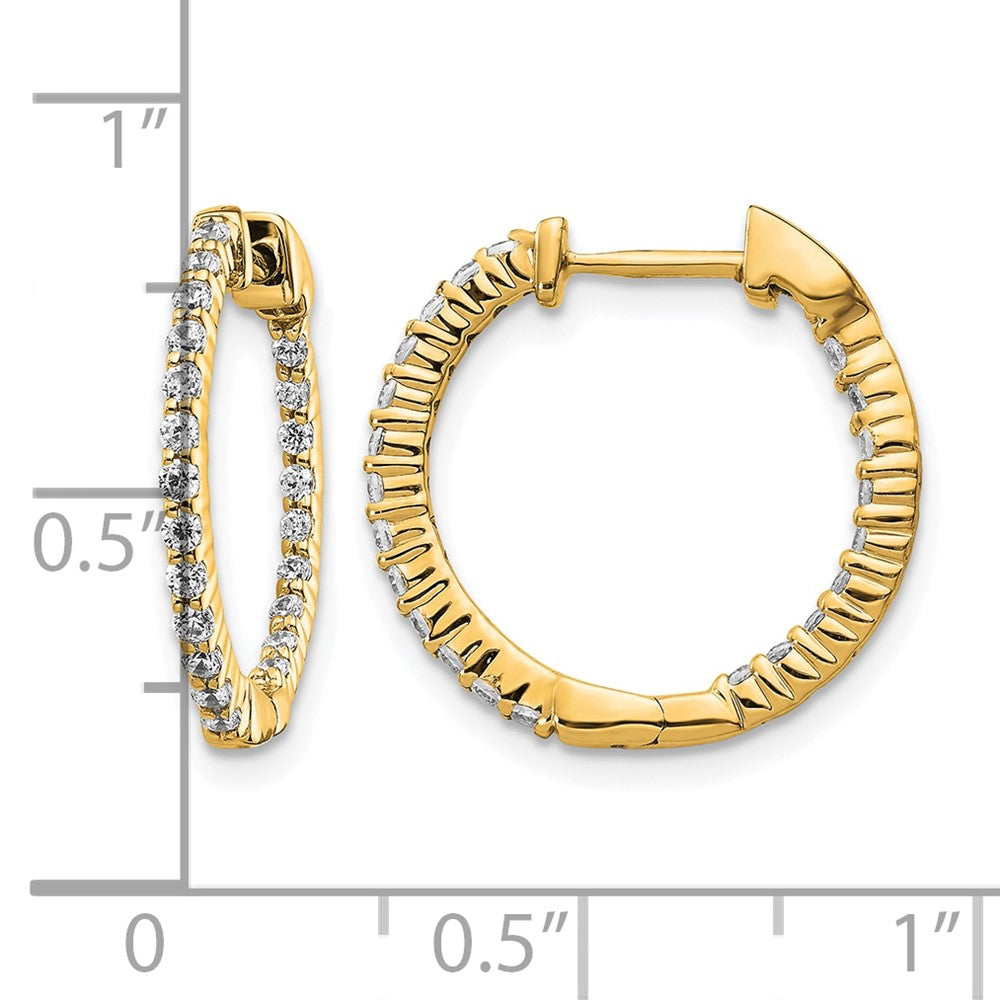 1/2 carat Diamond In/Out Hinged Hoop Earrings - WBC