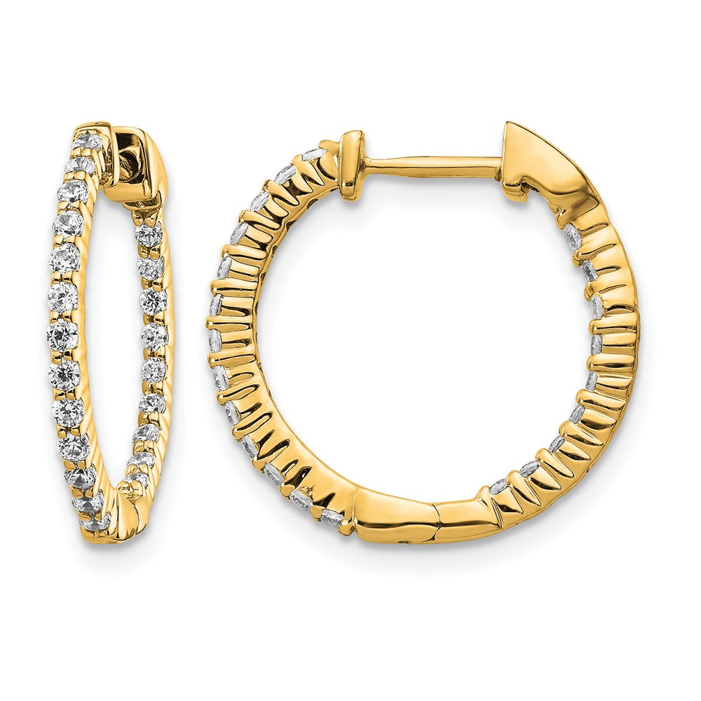 1/2 carat Diamond In/Out Hinged Hoop Earrings - WBC