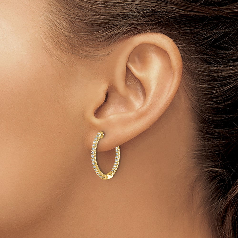 5/8 carat Diamond In/Out Hinged Hoop Earrings - WBC