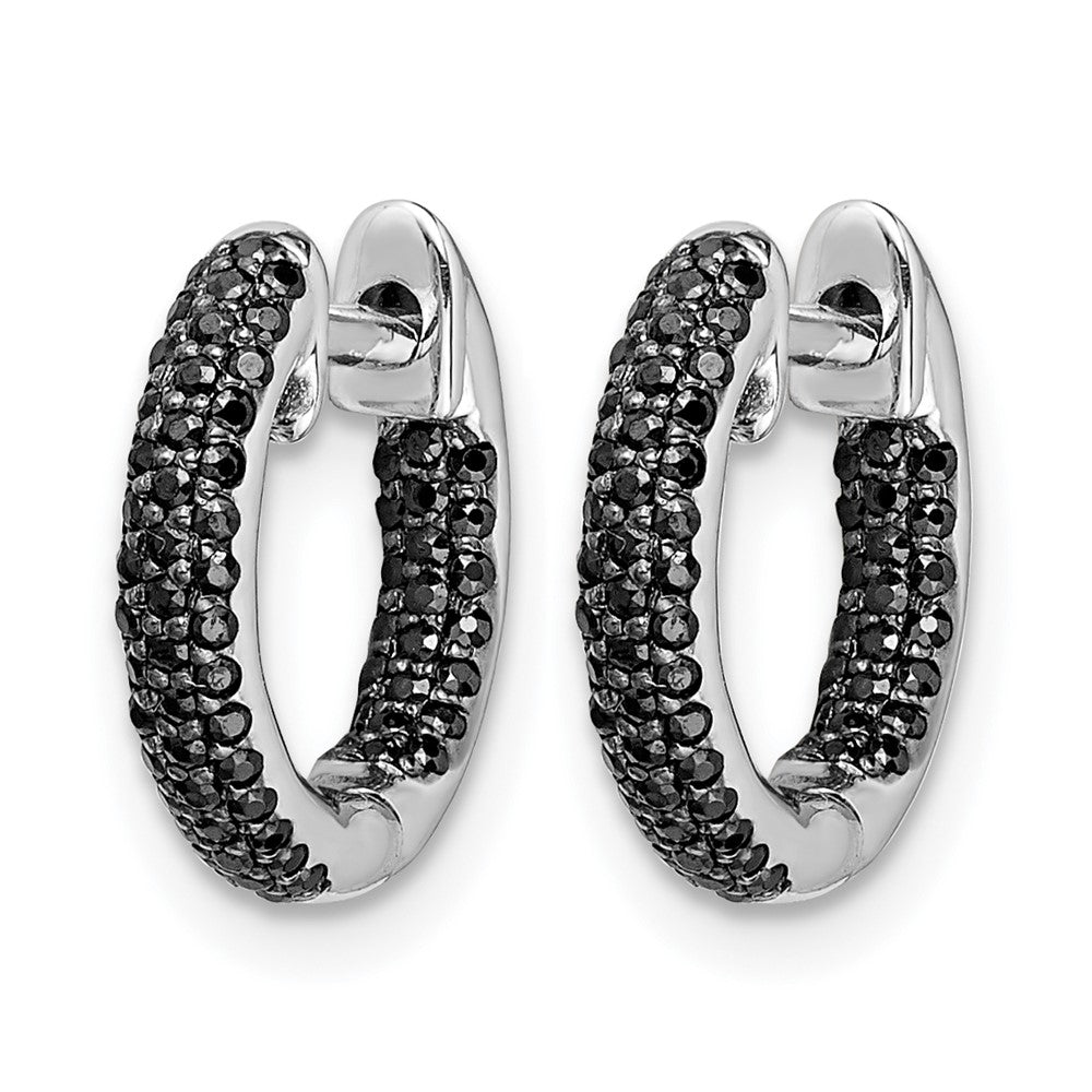 3-row 3/8 carat Diamond in/Out Hinged Hoop Earrings - WBC