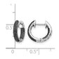 3-row 3/8 carat Black Diamond In/Out Hinged Hoop Earrings - WBC