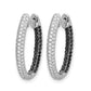 3-row 7/8 carat Black and Diamond In/Out Hoop Earrings - WBC