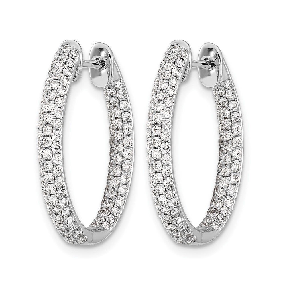 3-row 1.24 carat Diamond In/Out Hinged Hoop Earrings - WBC