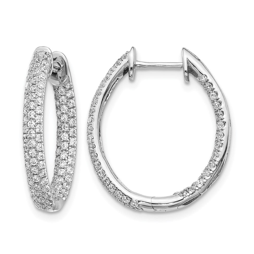 3-row 1.24 carat Diamond In/Out Hinged Hoop Earrings - WBC