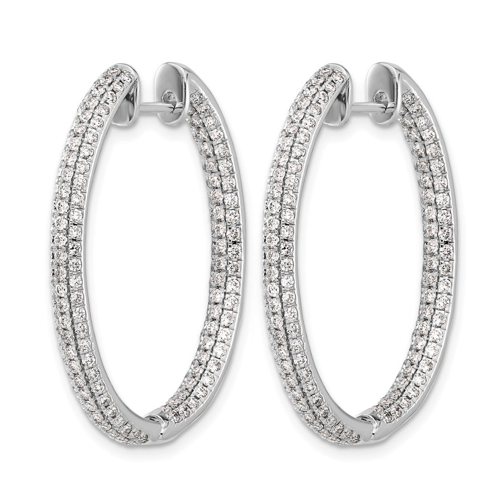 3-row 2.2 carat Diamond In/Out Hinged Hoop Earrings - WBC