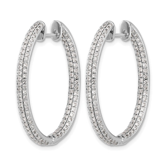 3-row 2.2 carat Diamond In/Out Hinged Hoop Earrings - WBC