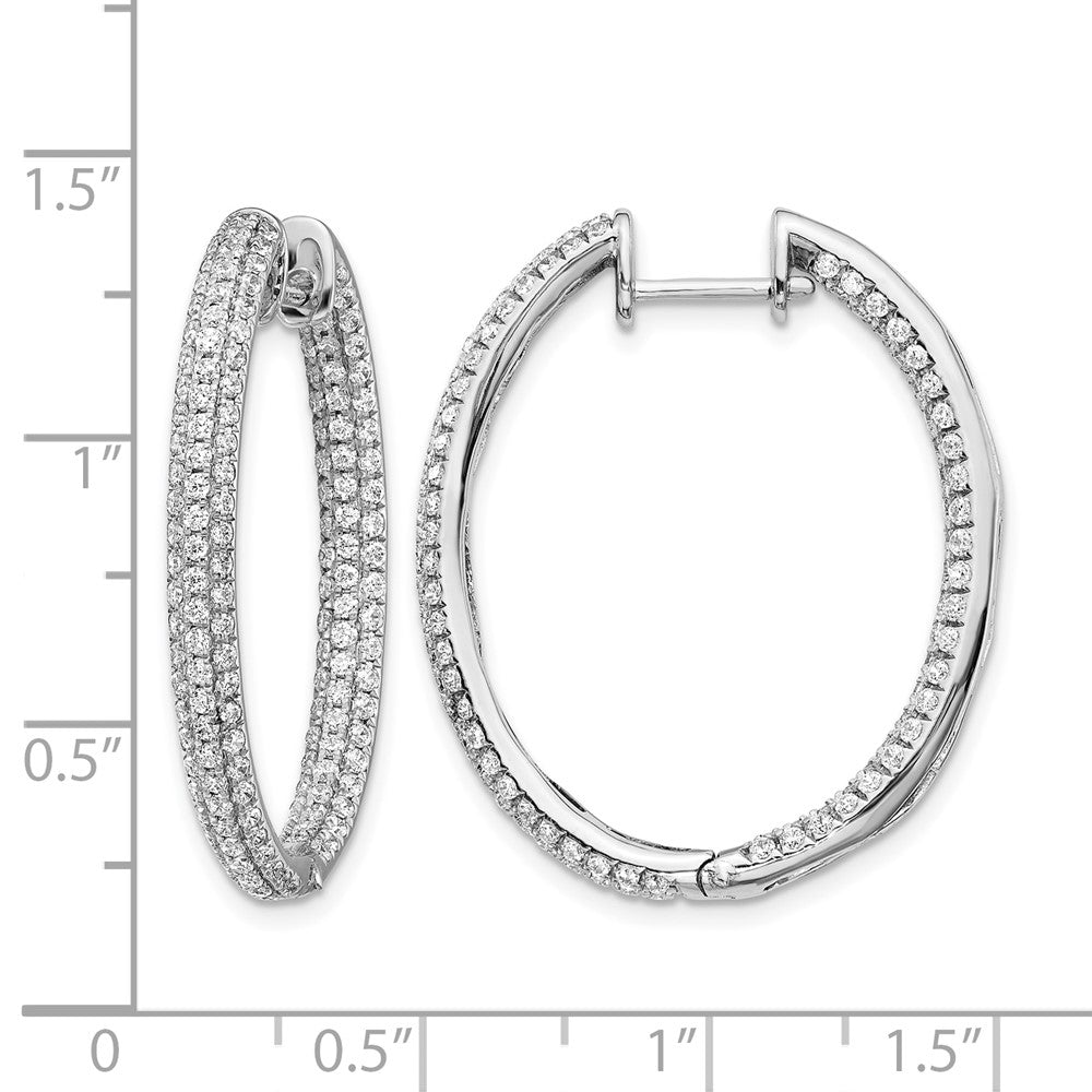 3-row 2.2 carat Diamond In/Out Hinged Hoop Earrings - WBC