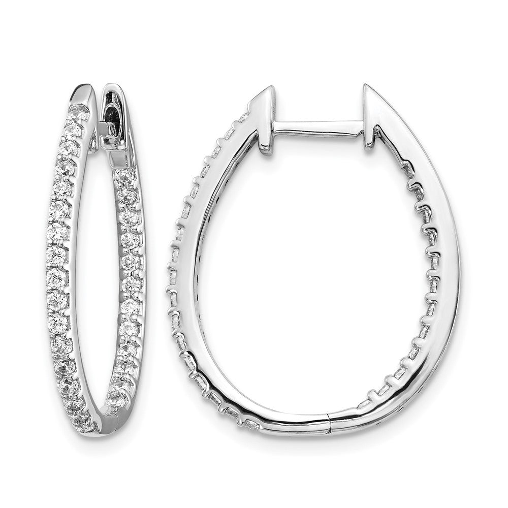 3/4 carat Diamond In/Out Hinged Hoop Earrings - WBC