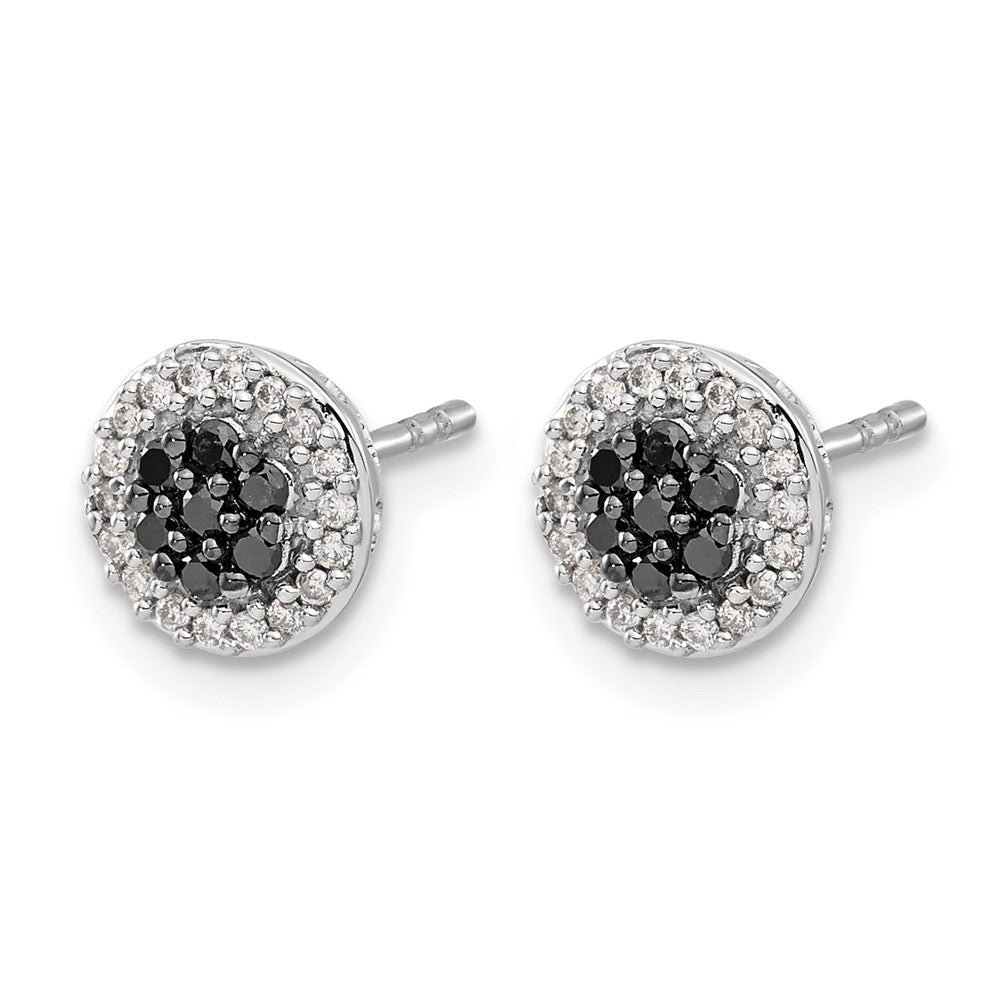 1/3 carat Black/ Diamond Cluster Post Earrings - WBC