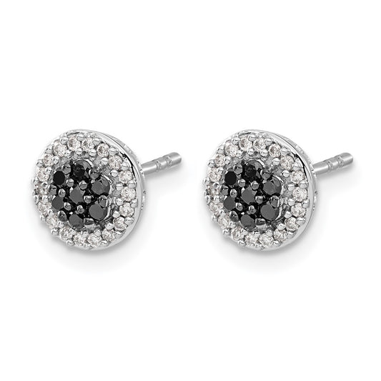 1/3 carat Black/ Diamond Cluster Post Earrings - WBC