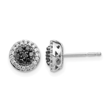 1/3 carat Black/ Diamond Cluster Post Earrings - WBC