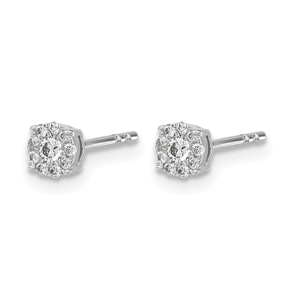 1/6 carat Diamond Halo Cluster Post Earrings - WBC