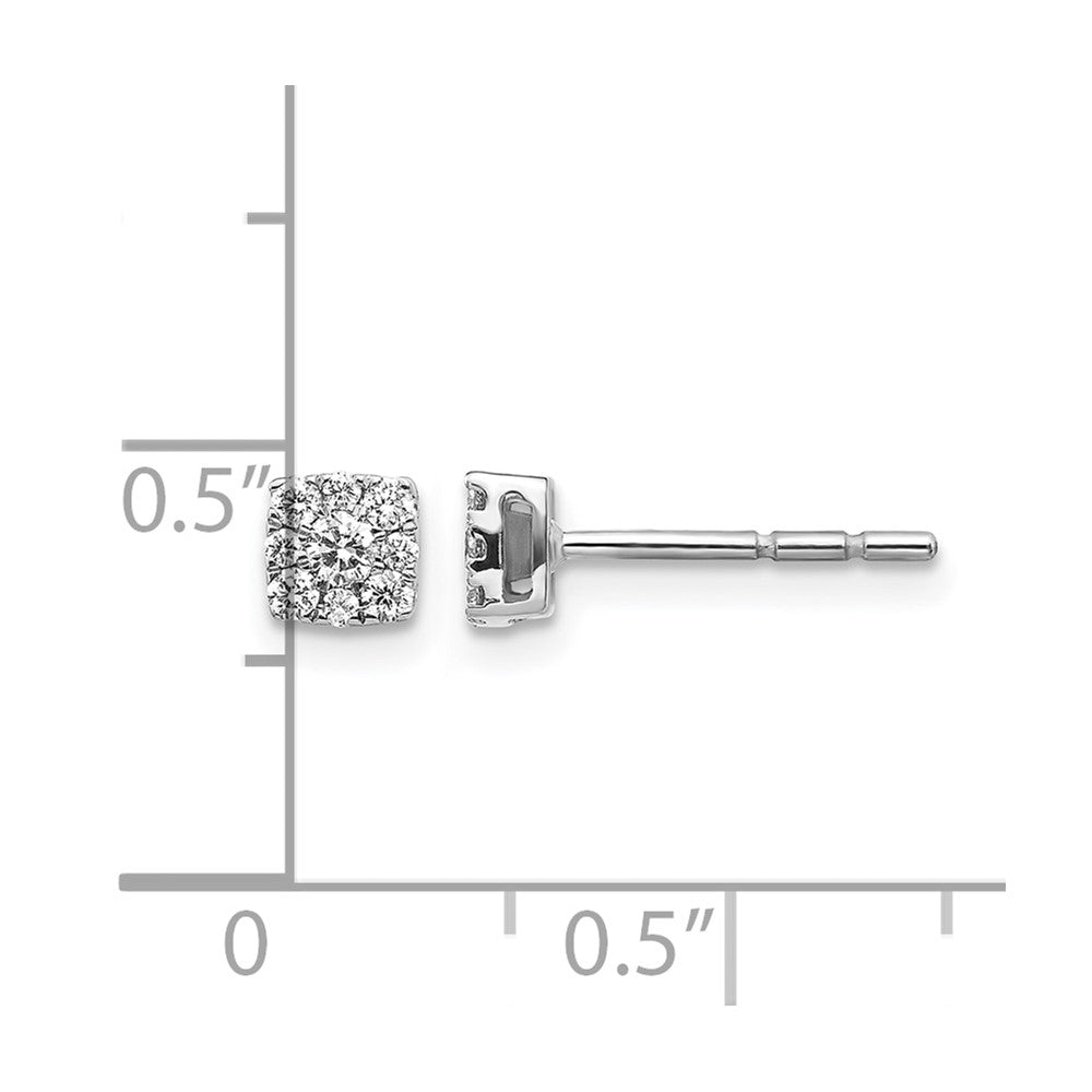 1/4 carat Diamond Halo Cluster Post Earrings - WBC