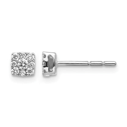 1/4 carat Diamond Halo Cluster Post Earrings - WBC