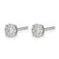 1/3 carat Diamond Halo Cluster Post Earrings - WBC